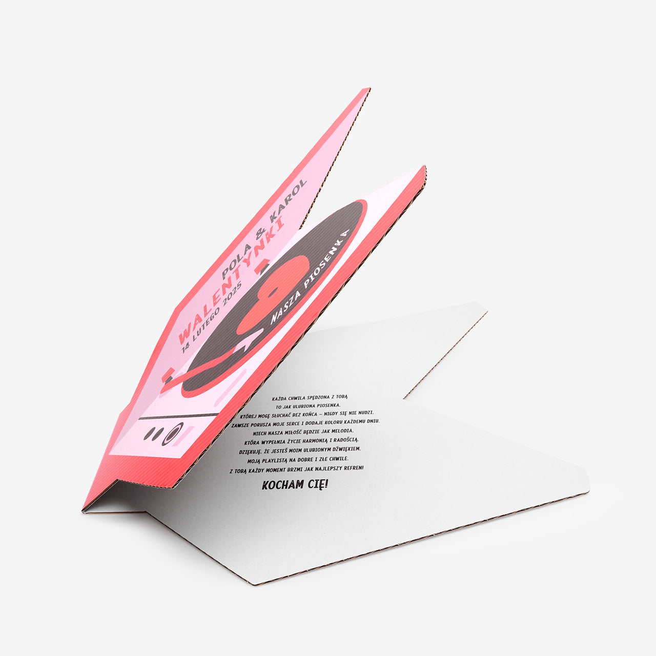 Duża kartka na walentynki xxl - gramofon