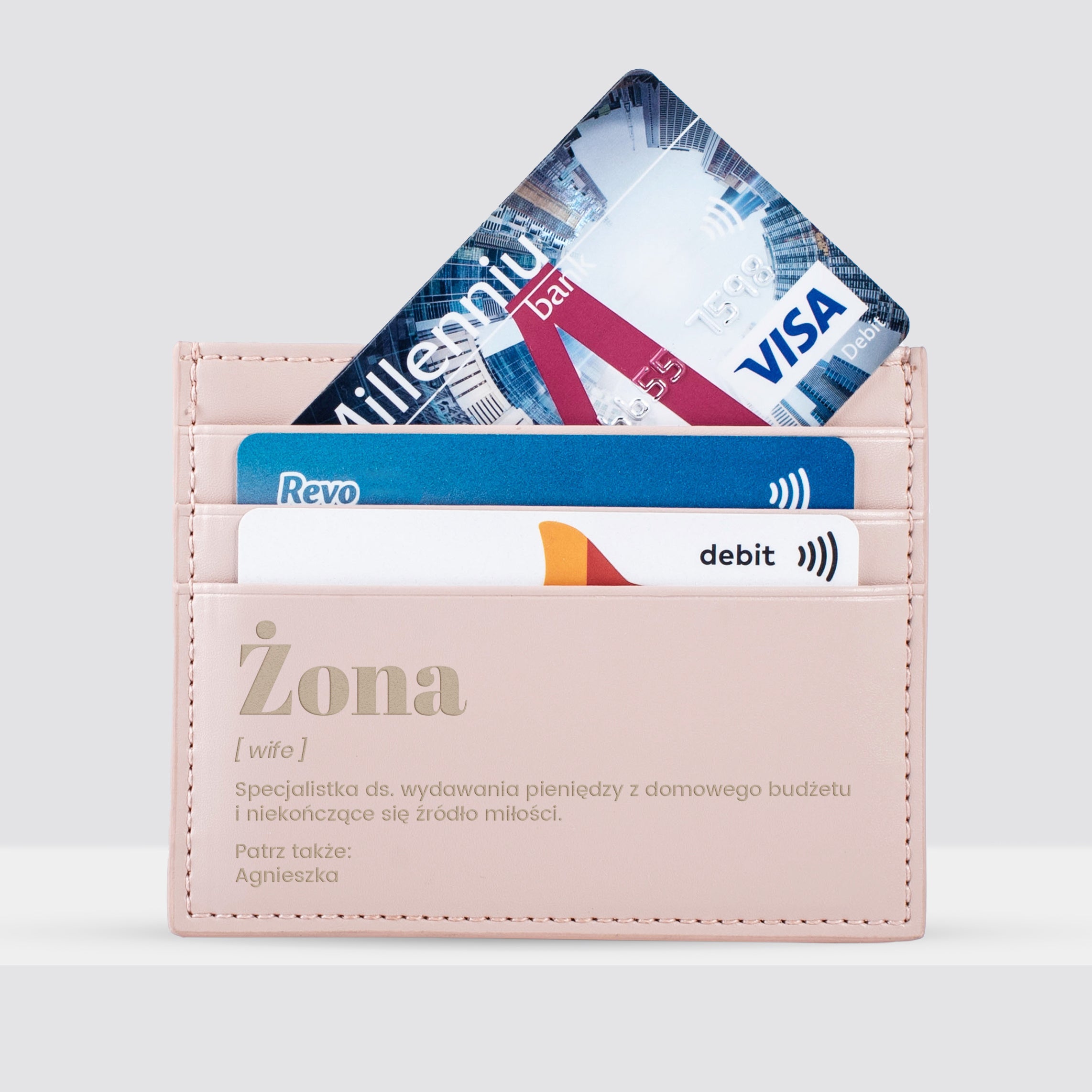 Etui na karty z personalizacją - prezent dla żony