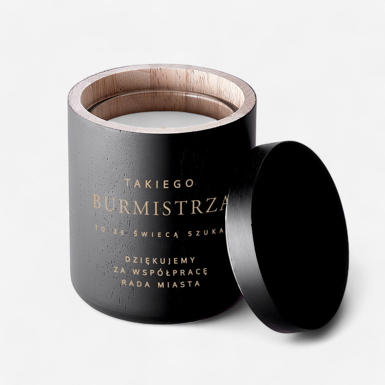 Grawerowana świeca dla burmistrza prezent dla burmistrza świeca personalizowana prezent dla wójta