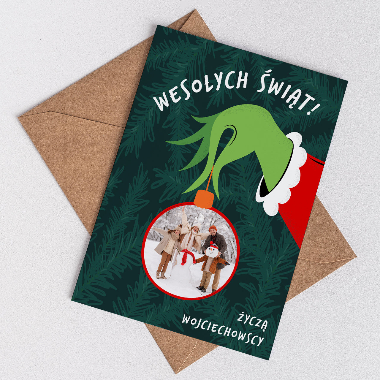Świąteczna kartka ze zdjęciem - Wesołych Świąt