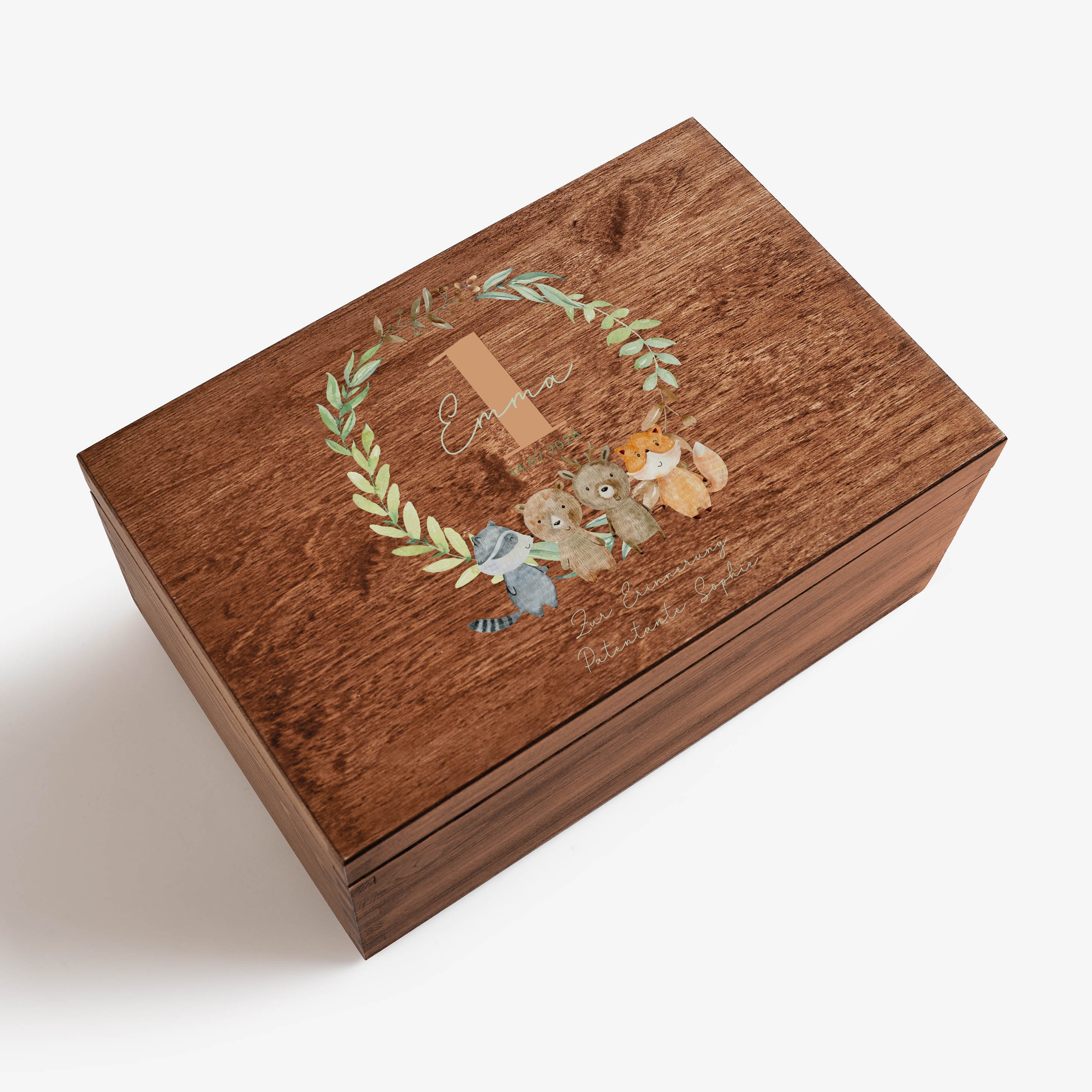 Erinnerungsbox zum 1. Geburtstag WALDTIERE