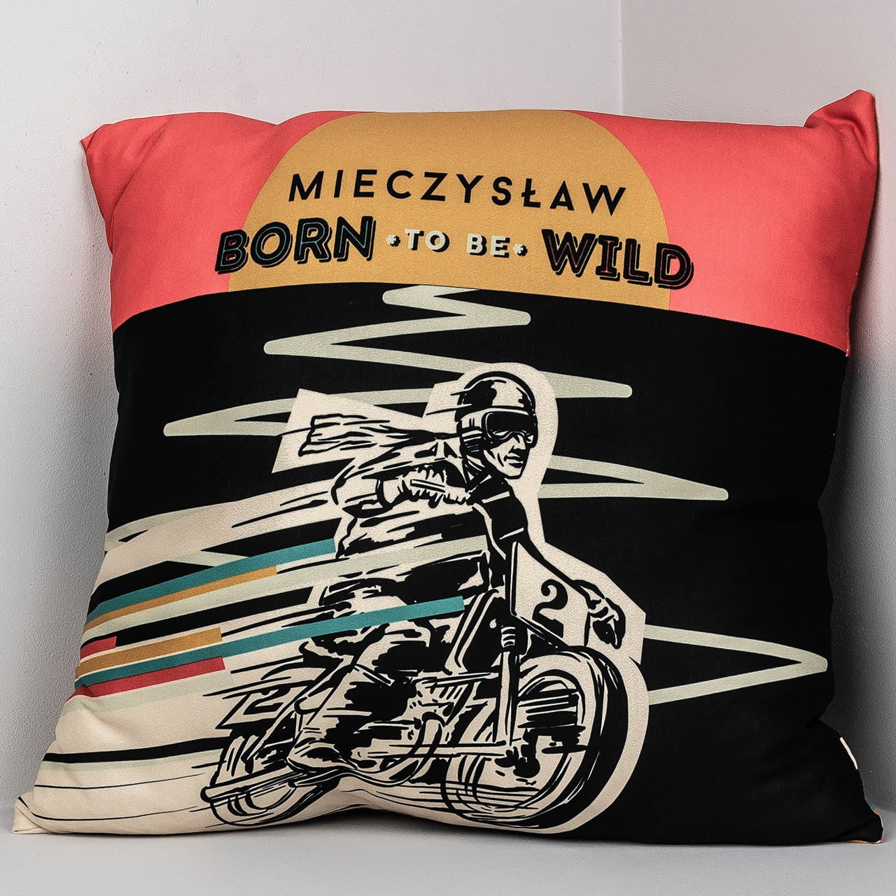 Personalizowana poduszka dla motocyklisty 