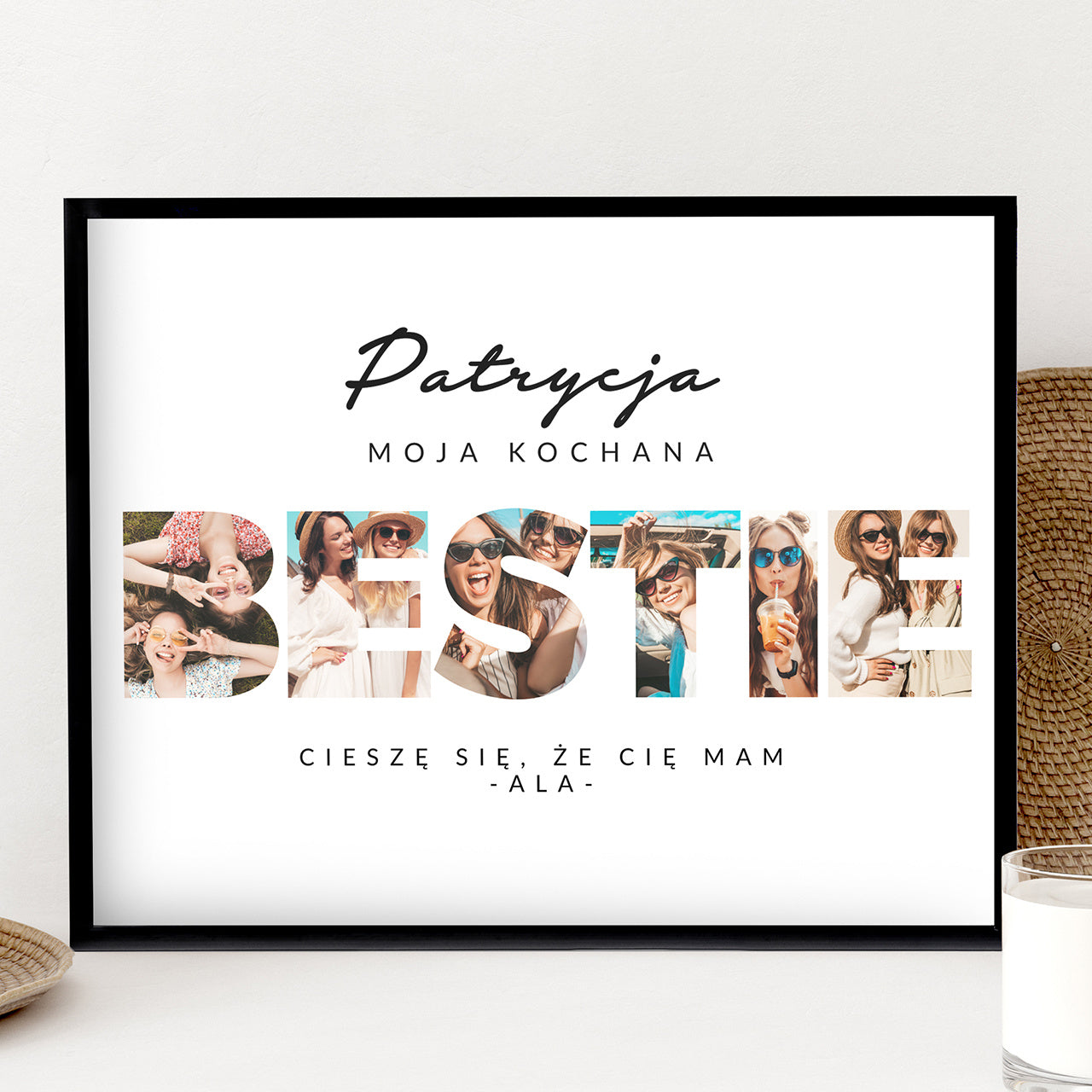 Plakat ze zdjęciami - Bestie - prezent dla najlepszej przyjaciółki personalizowany plakat prezent dla przyjaciółki