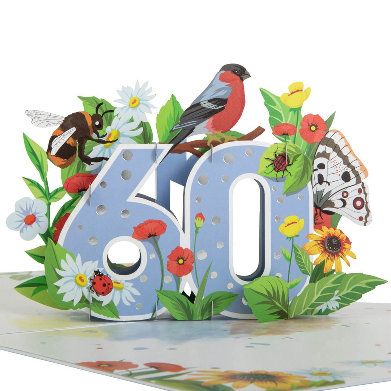 Ręcznie robiona kartka na 60 urodziny