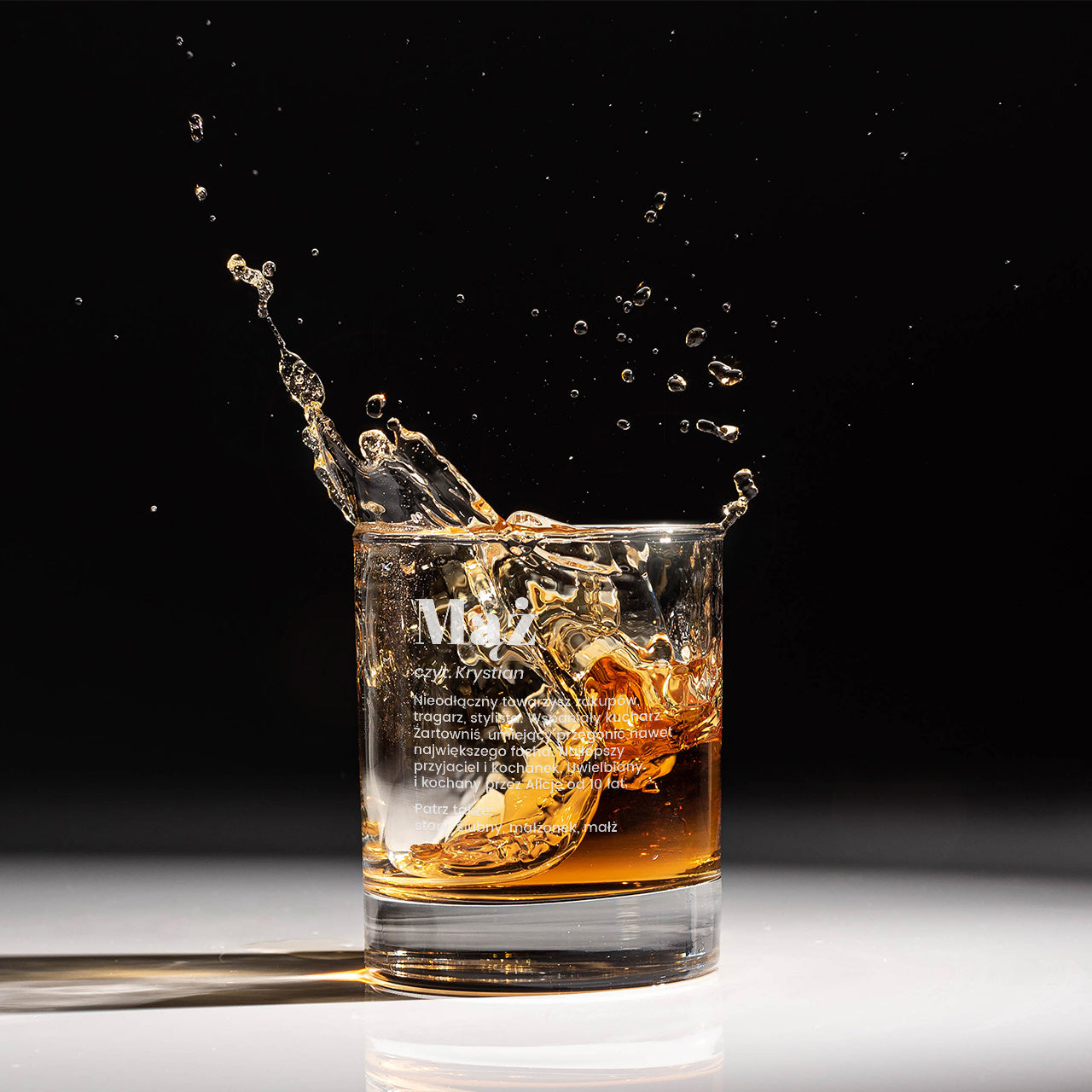 Grawerowana szklanka do whisky - prezent na rocznicę dla męża