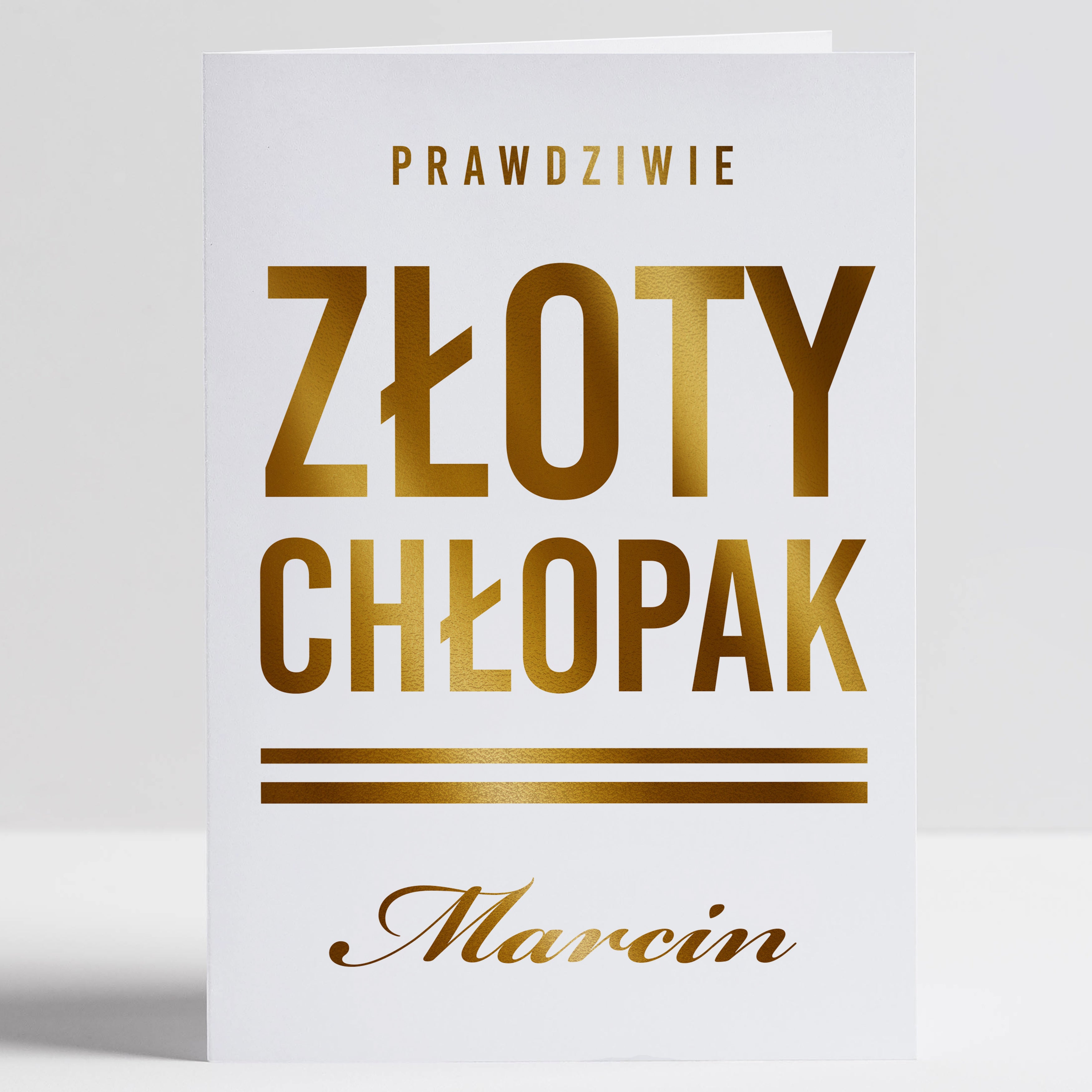 Kartka ze złoceniem na Dzień Chłopaka