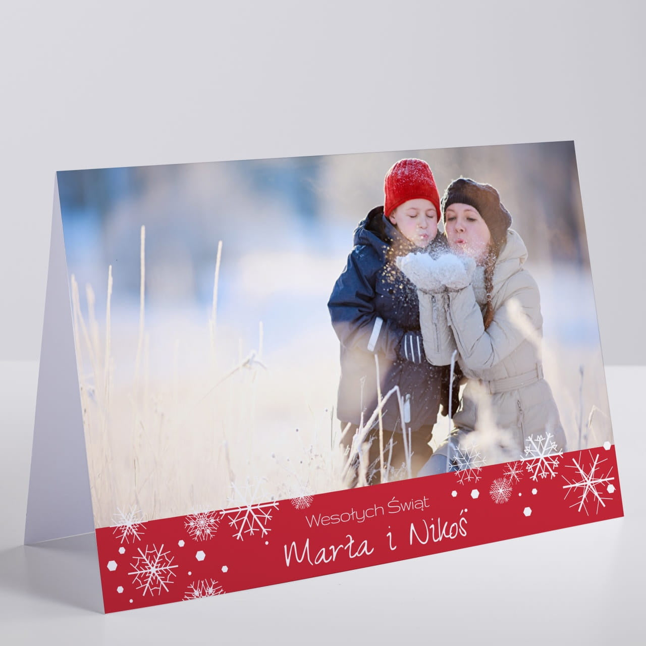 Świąteczna kartka ze zdjęciem i personalizacją
