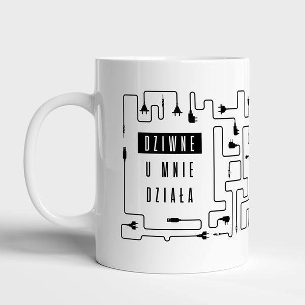 Kubek dla informatyka - U Mnie Działa prezent dla informatyka kubek z nadrukiem personalizowany kubek