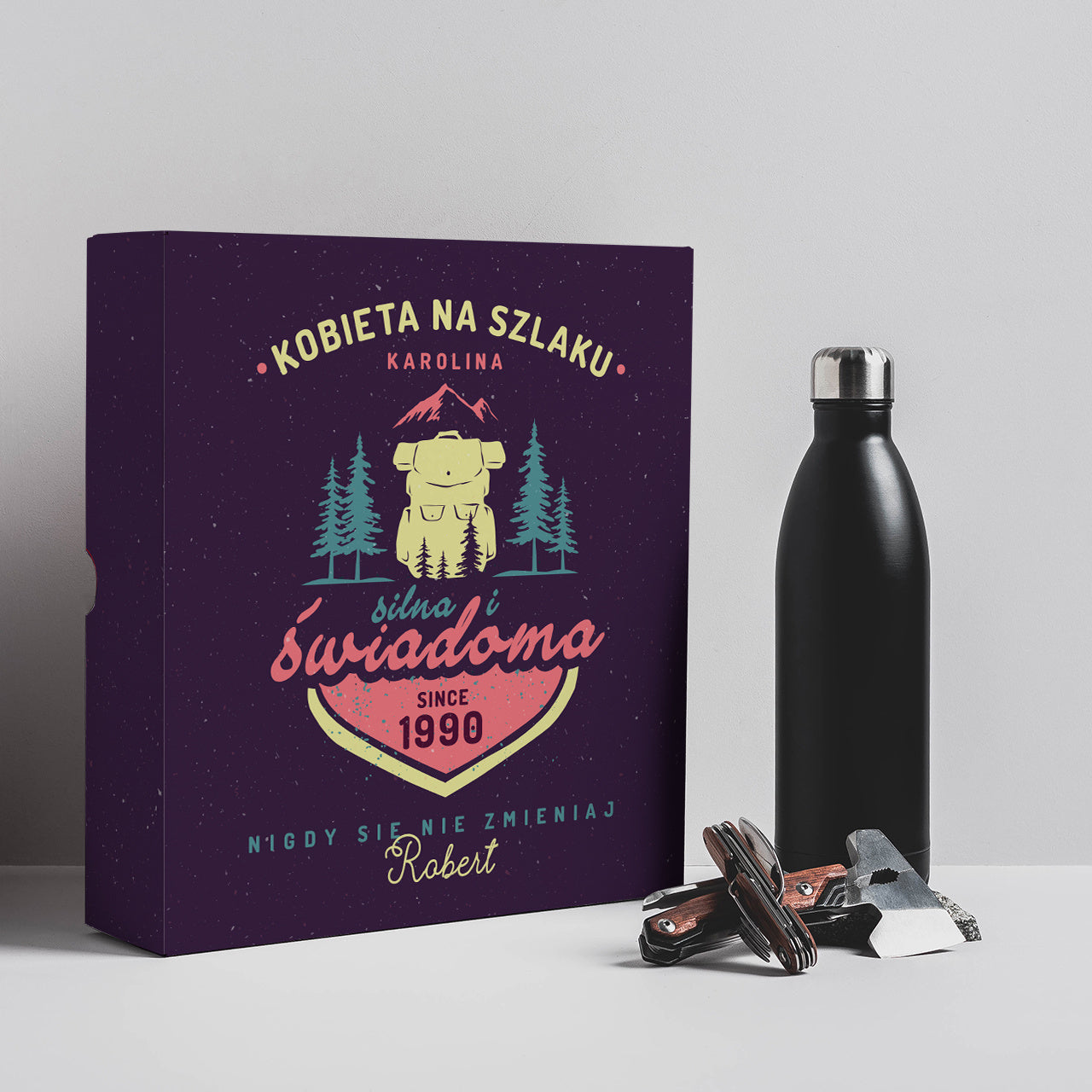 Personalizowany zestaw survivalowy dla miłośniczki gór prezent dla survivalowca zestaw do survivalu