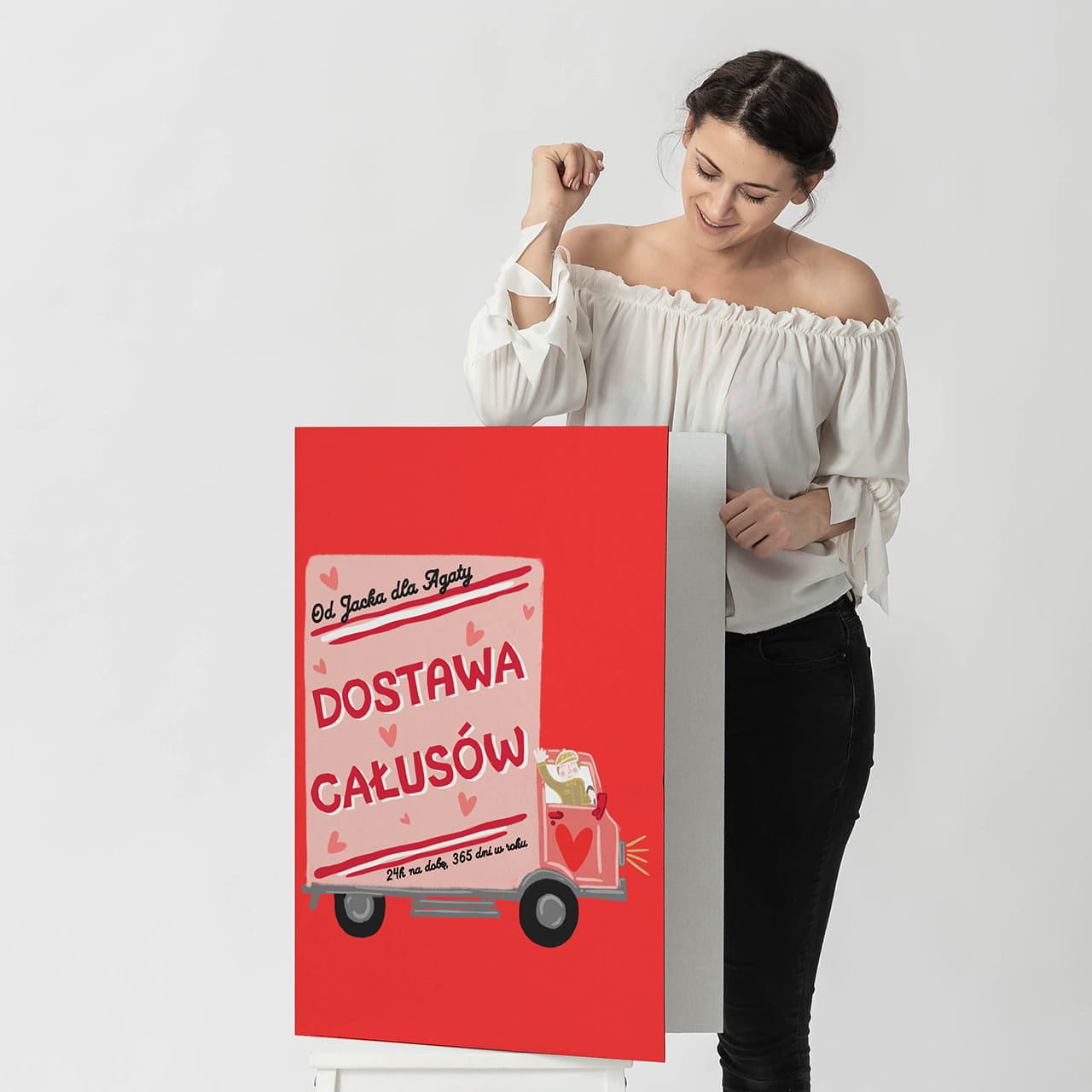 Walentynkowa kartka personalizowana - całusy