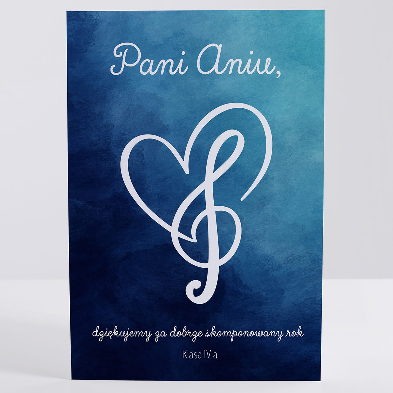 Personalizowana kartka dla nauczyciela muzyki upominek na dzień nauczyciela prezent dla nauczyciela muzyki