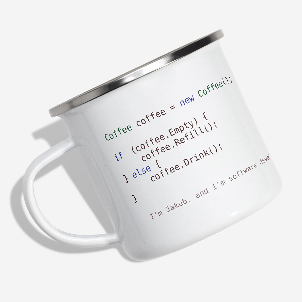 Kubek emaliowany dla programisty prezent dla programisty kubek dla informatyka