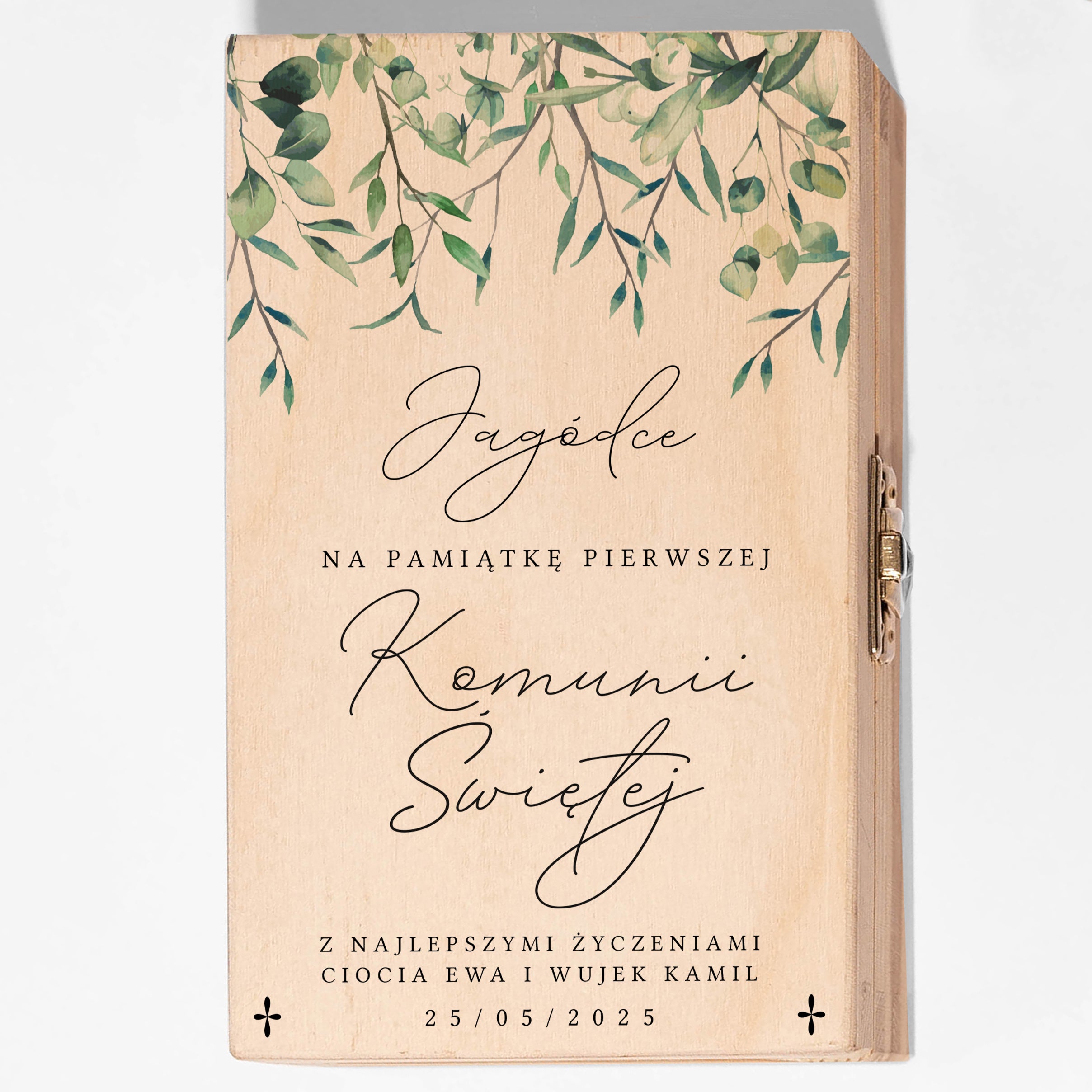 Personalizowane pudełko na pieniądze - Komunia Święta prezent na komunię drewniane pudełko