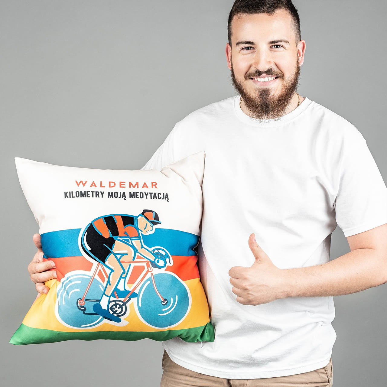 Personalizowana poduszka - prezent dla kolarza
