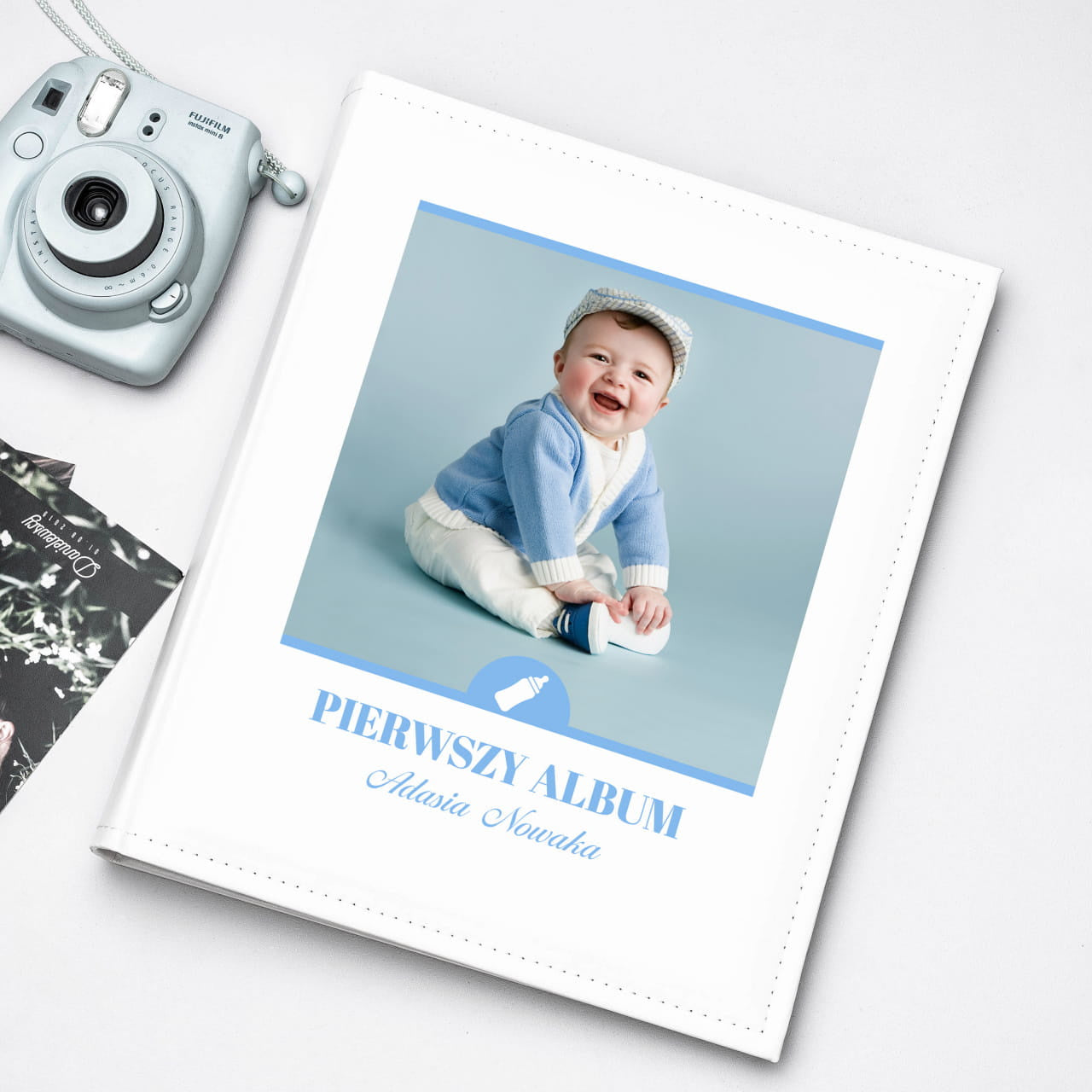 Personalizowany album fotograficzny - prezent z okazji narodzin syna album dla noworodka