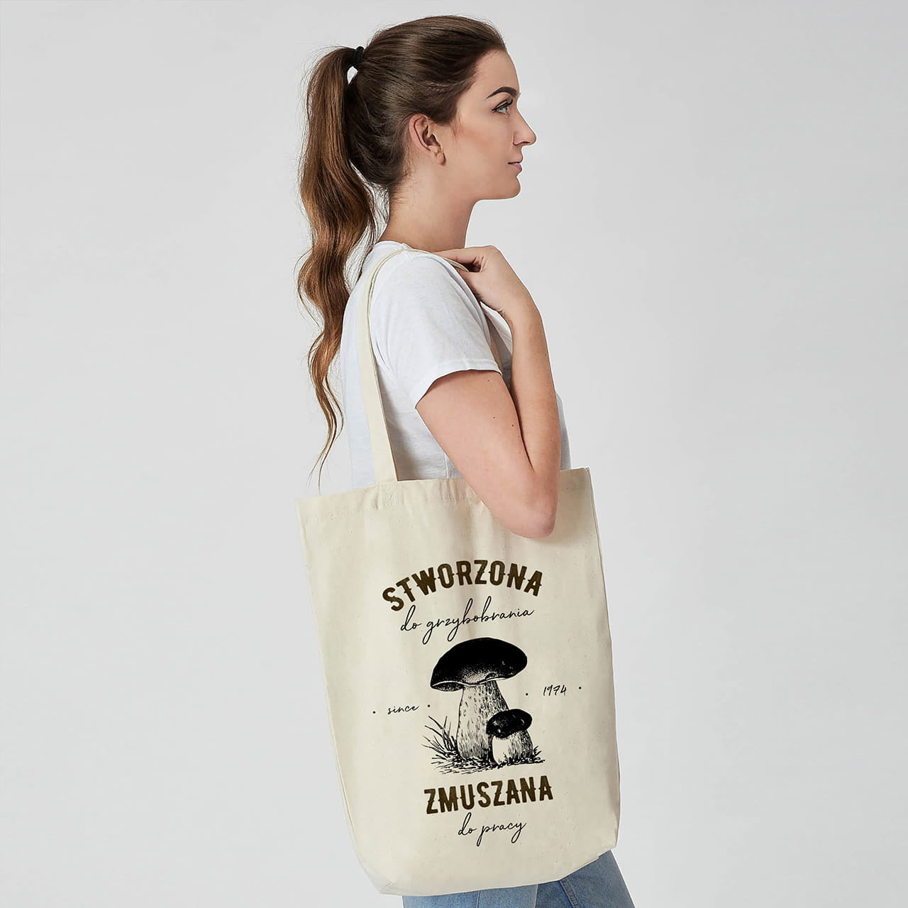 Bawełniana torba personalizowana - prezent dla grzybiarza