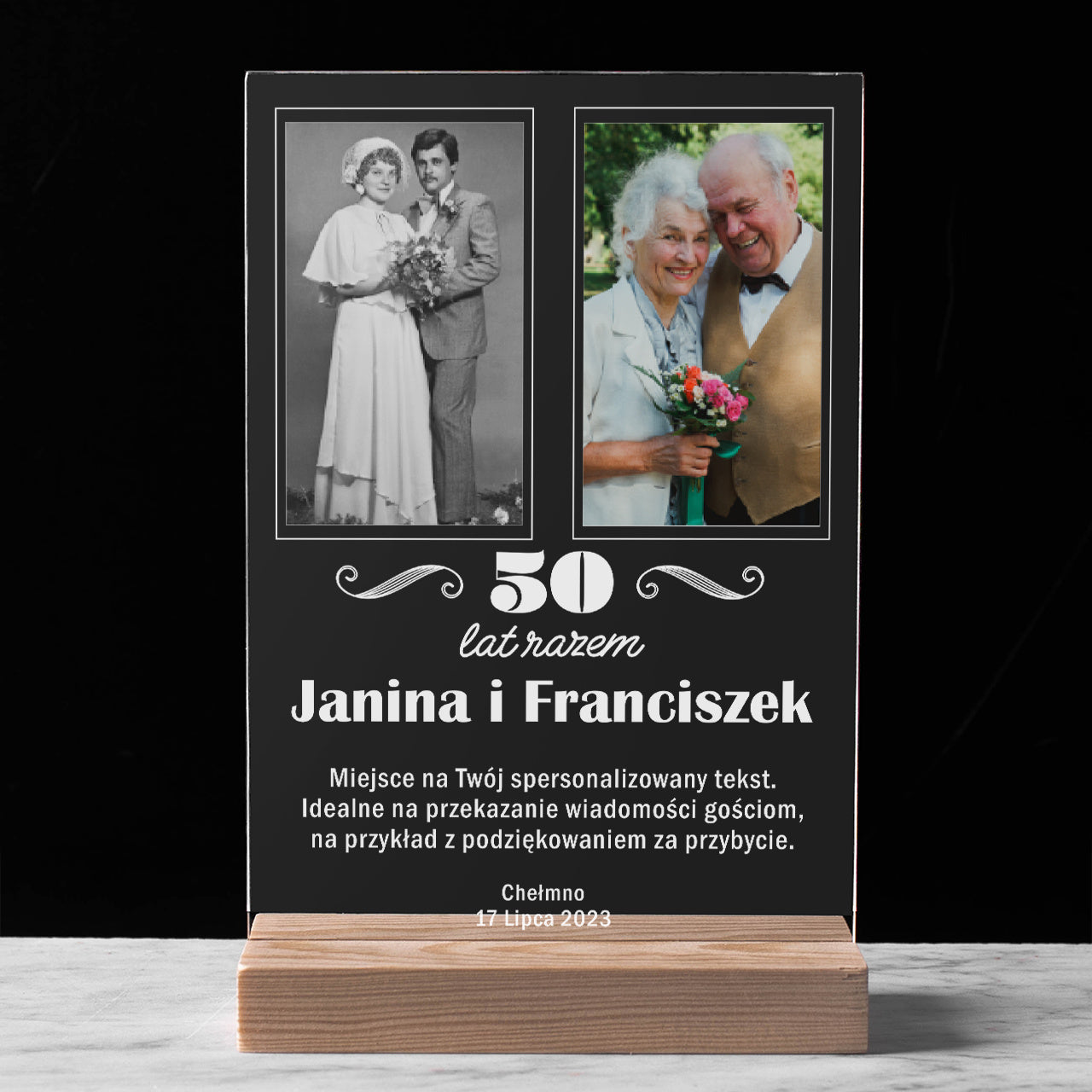 Personalizowana dekoracja na 50 rocznicę ślubu