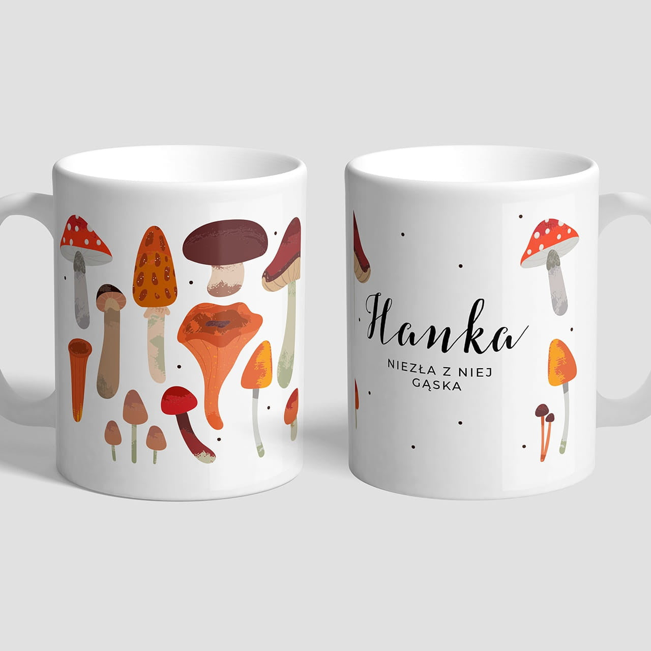 Imienny kubek na upominek dla grzybiarza prezent dla grzybiarza personalizowany kubek z imieniem