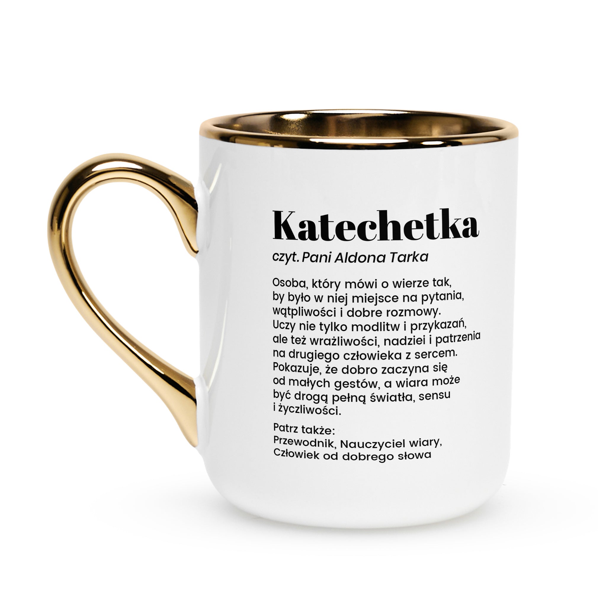 Elegancki kubek personalizowany dla katechetki - definicja