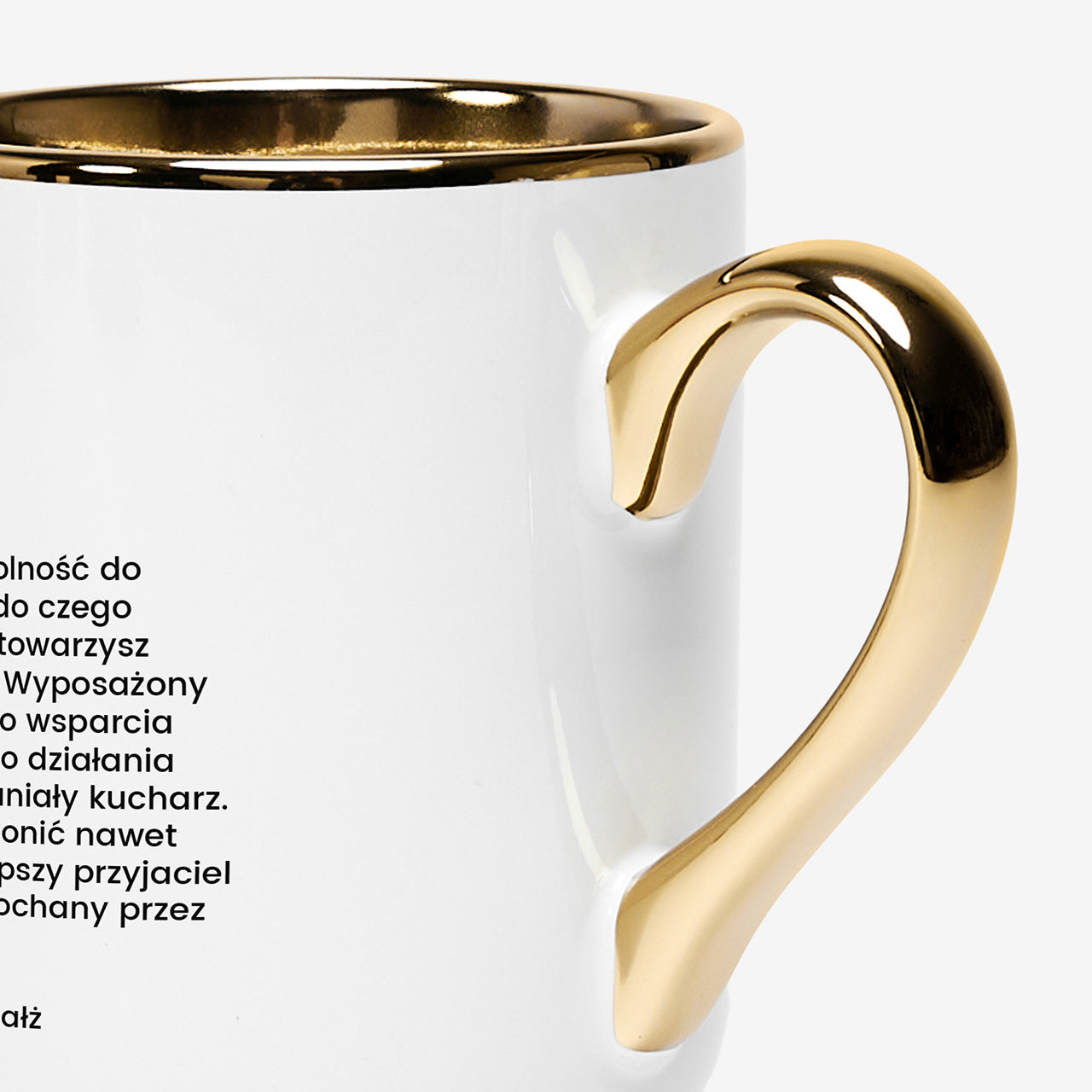 Kubek elegancki biało-złoty- prezent dla męża