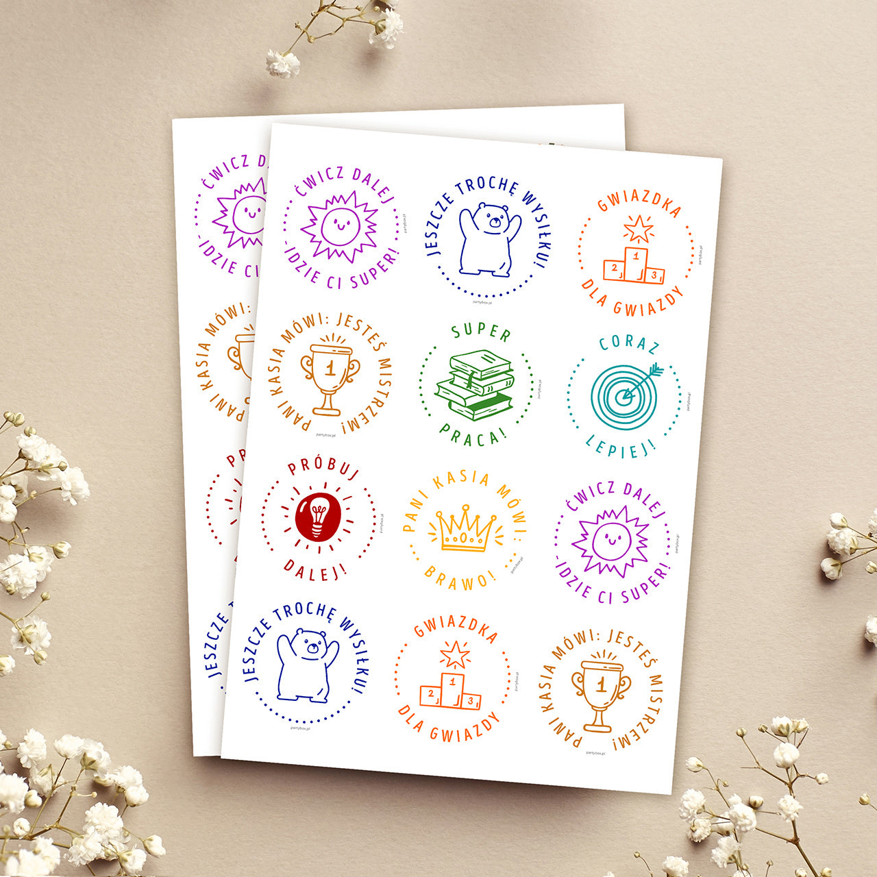 Naklejki motywacyjne z personalizacją
