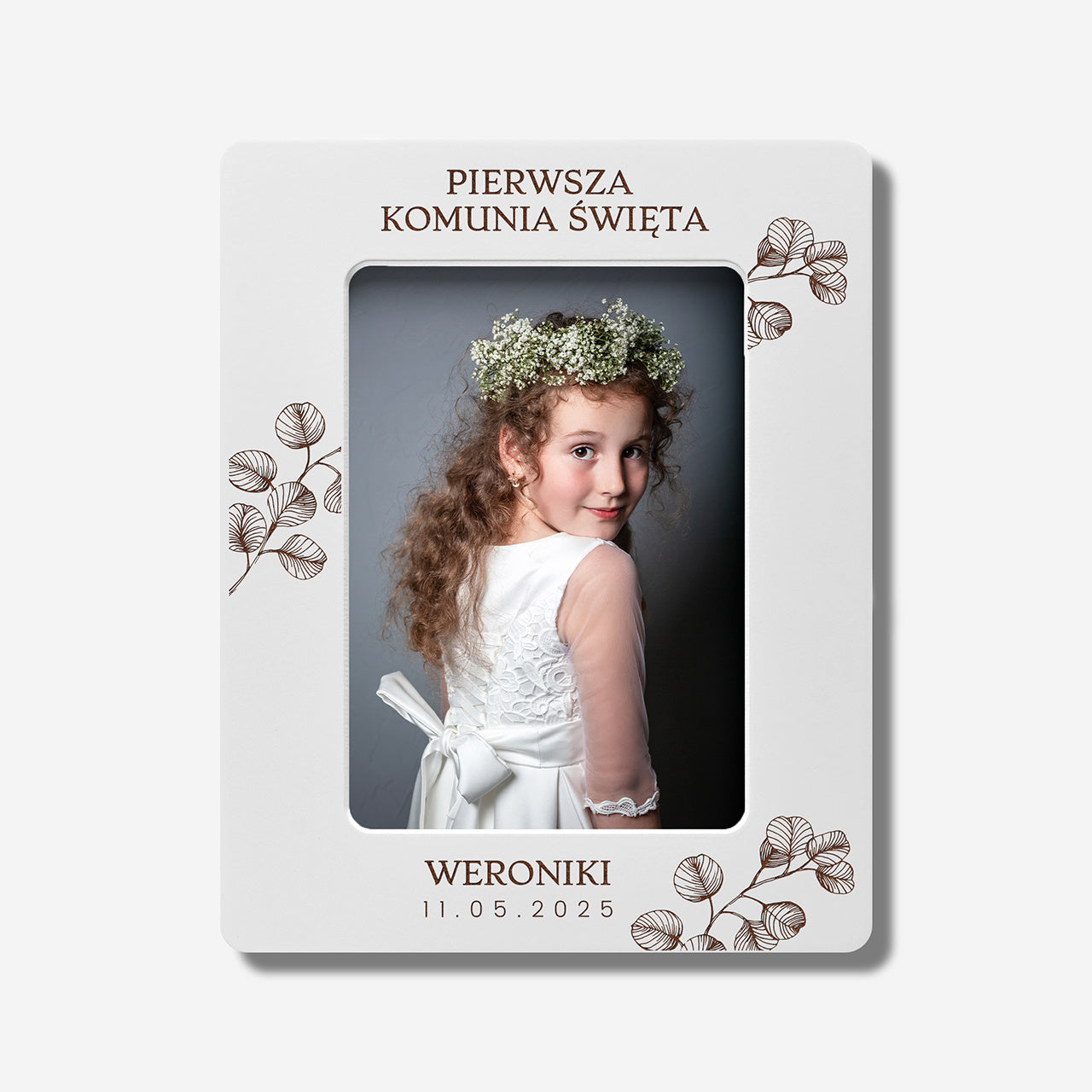 Grawerowana ramka na zdjęcie komunijne personalizowana ramka komunia prezent na komunię dla dziewczynki