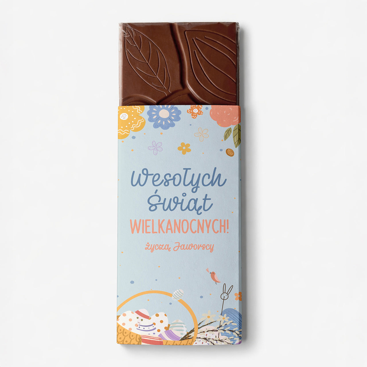  Personalizowana czekolada wielkanocna – słodki prezent na Wielkanoc, upominek świąteczny z napisem. 