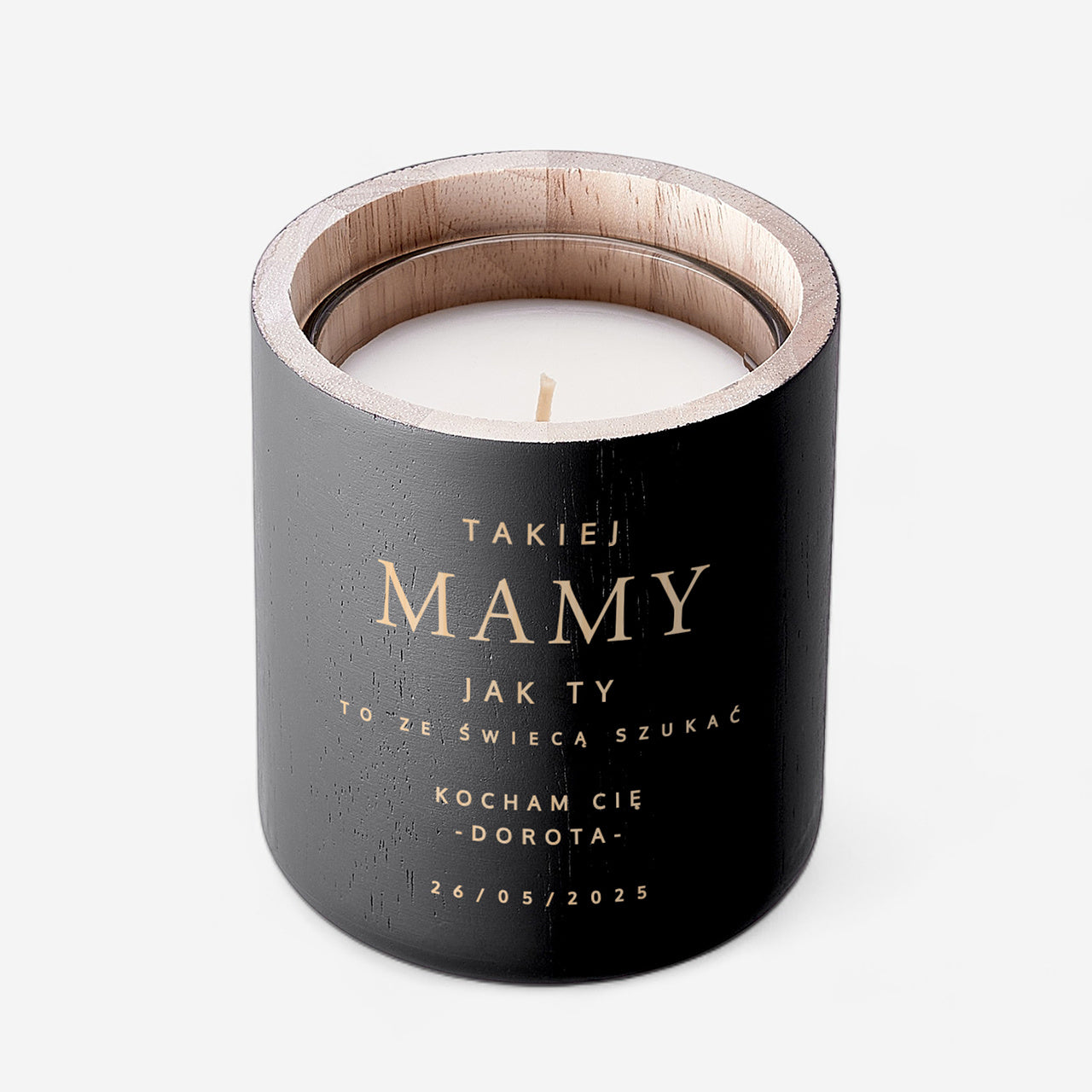 Grawerowana świeca na Dzień Mamy świeczka zapachowa dla mamy prezent dla mamy na Dzień Mamy