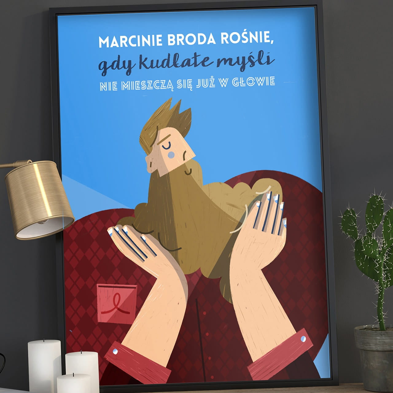 Personalizowany plakat dla brodacza prezent dla mężczyzny plakat personalizowany prezent dla brodacza