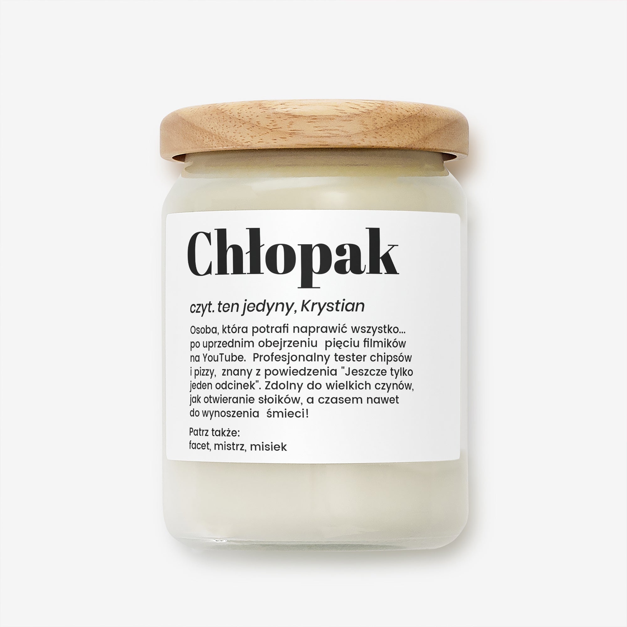 Świeca personalizowana sojowa dla chłopaka - definicja