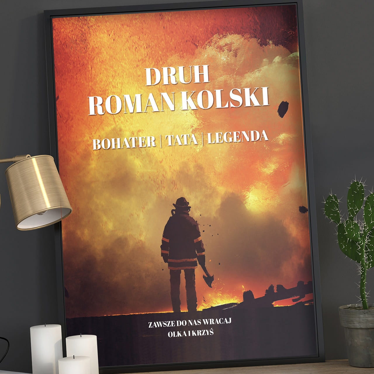 Personalizowany plakat dla strażaka prezent dla strażaka plakat personalizowany plakat strażacki