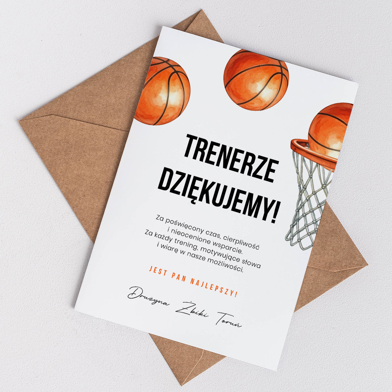 Kartka dla trenera koszykówki podziękowanie dla trenera