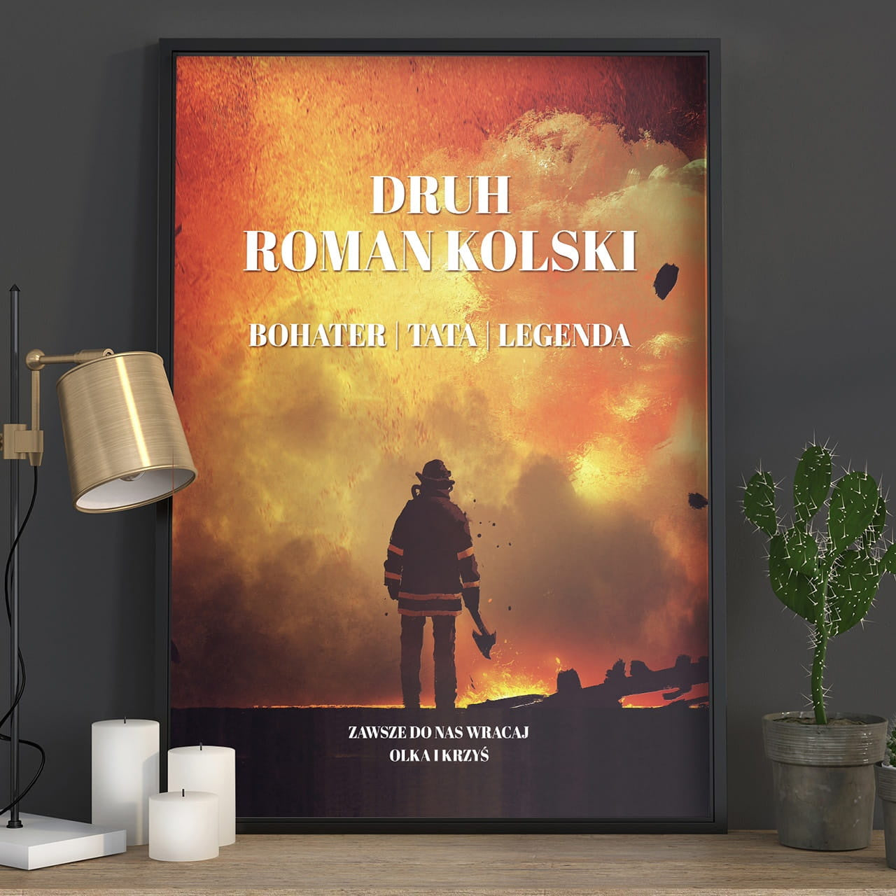 Personalizowany plakat dla strażaka prezent dla strażaka plakat personalizowany plakat strażacki