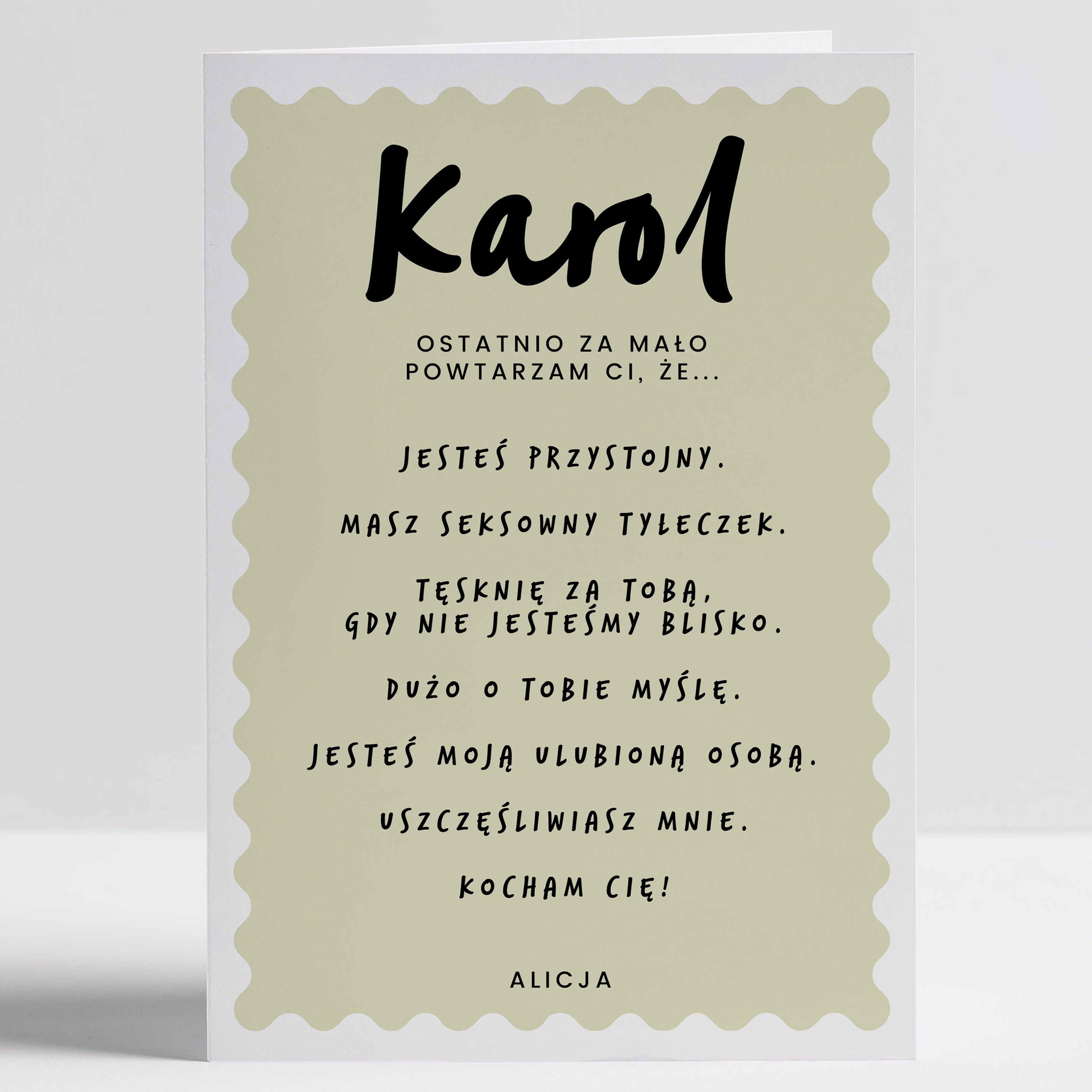 Personalizowana kartka dla mężczyzny