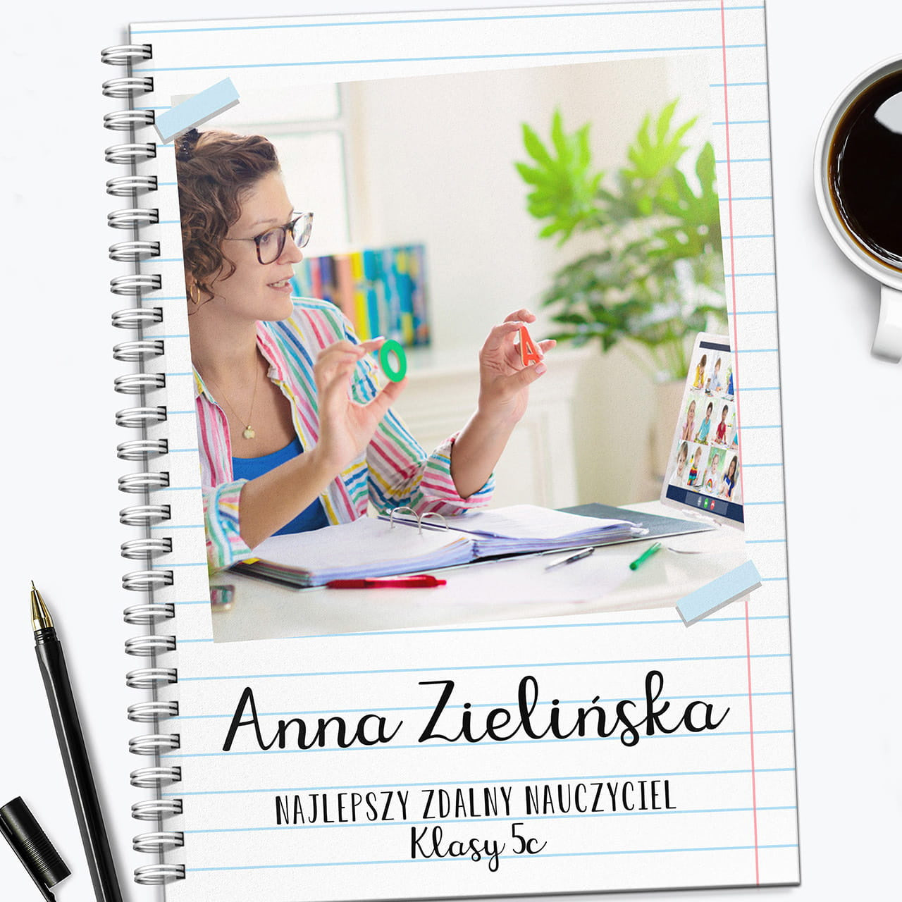 Personalizowany notes dla nauczyciela - ze zdjęciem  prezent dla nauczyciela upominek na koniec roku