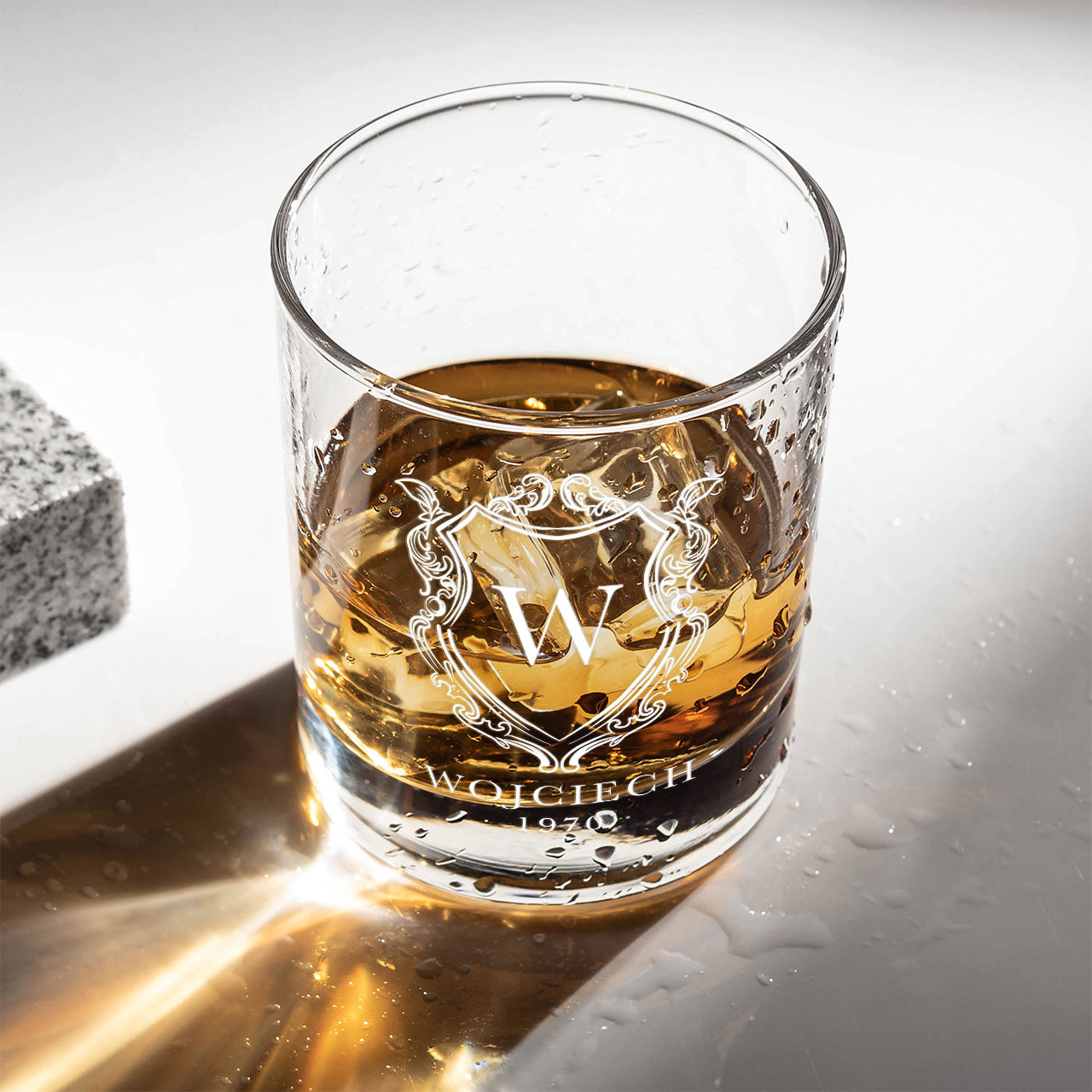 Szklanka z nadrukiem - elegancki prezent dla męża na urodziny personalizowana szklanka dla męża szklanka do whisky