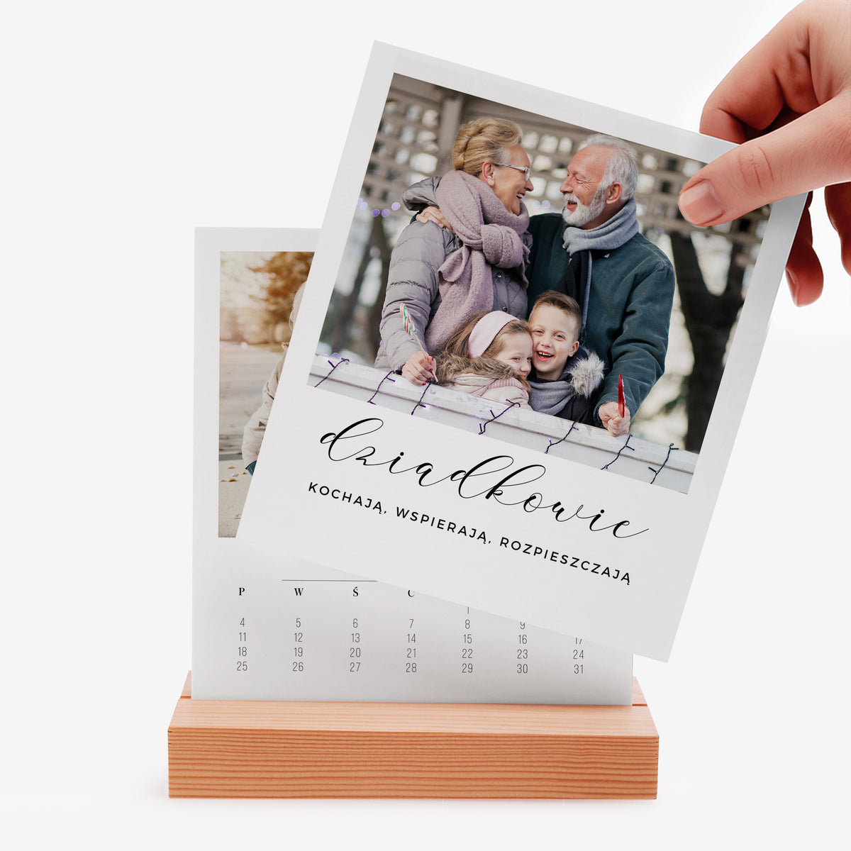 Kalendarz stojący personalizowany - wspólny prezent na Dzień Babci i Dziadka prezent na Dzień Babci i Dziadka