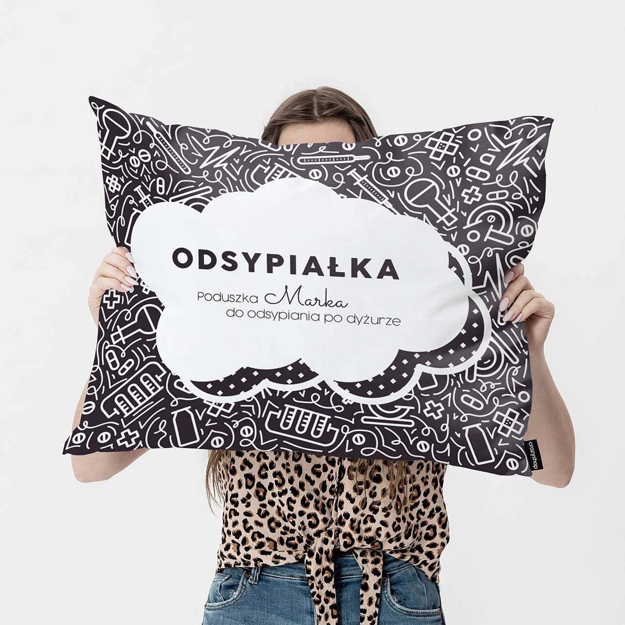 Duża poduszka personalizowana na prezent dla ratownika medycznego poduszka na prezent prezent dla medyka