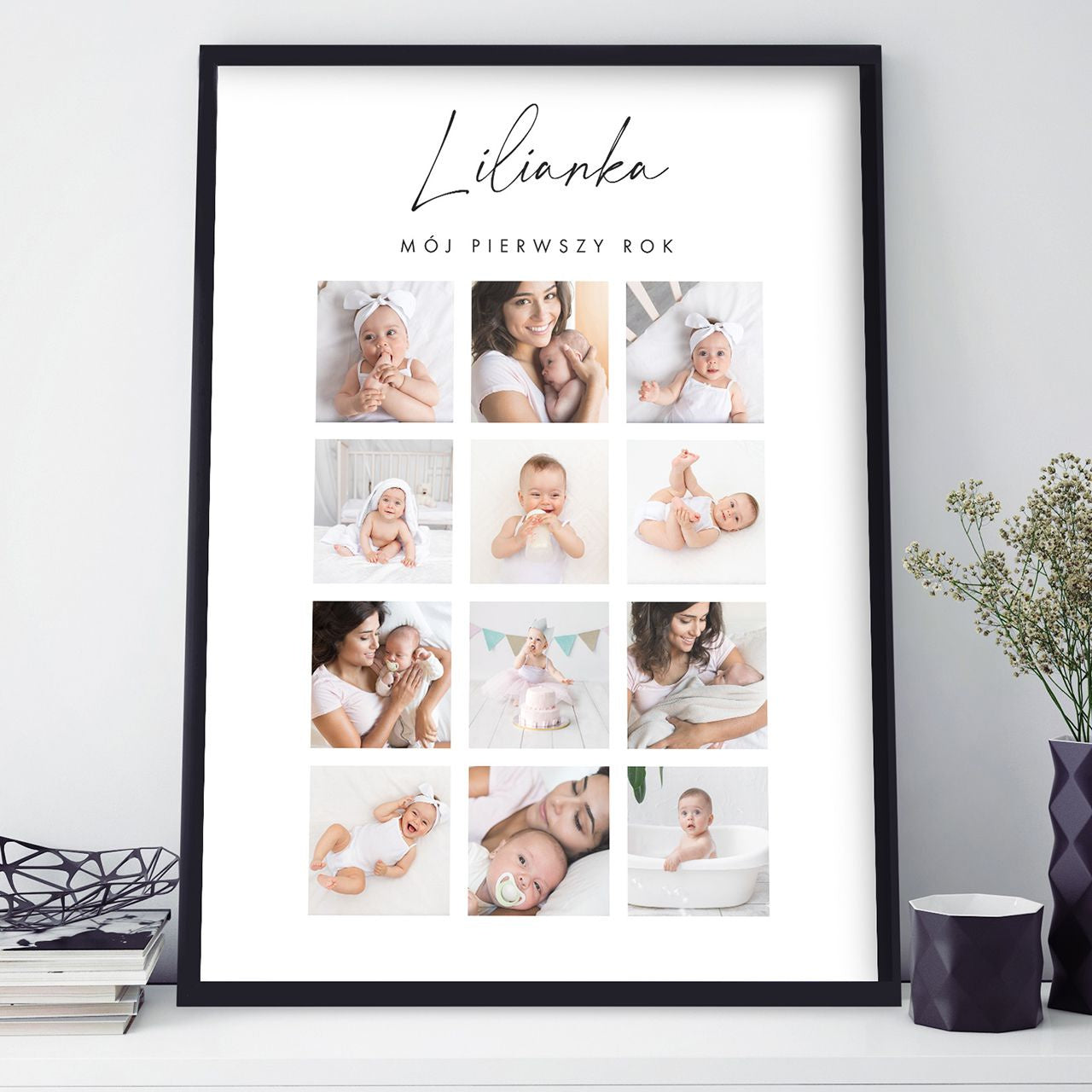 Personalizowany plakat na roczek - plakat ze zdjęciami
