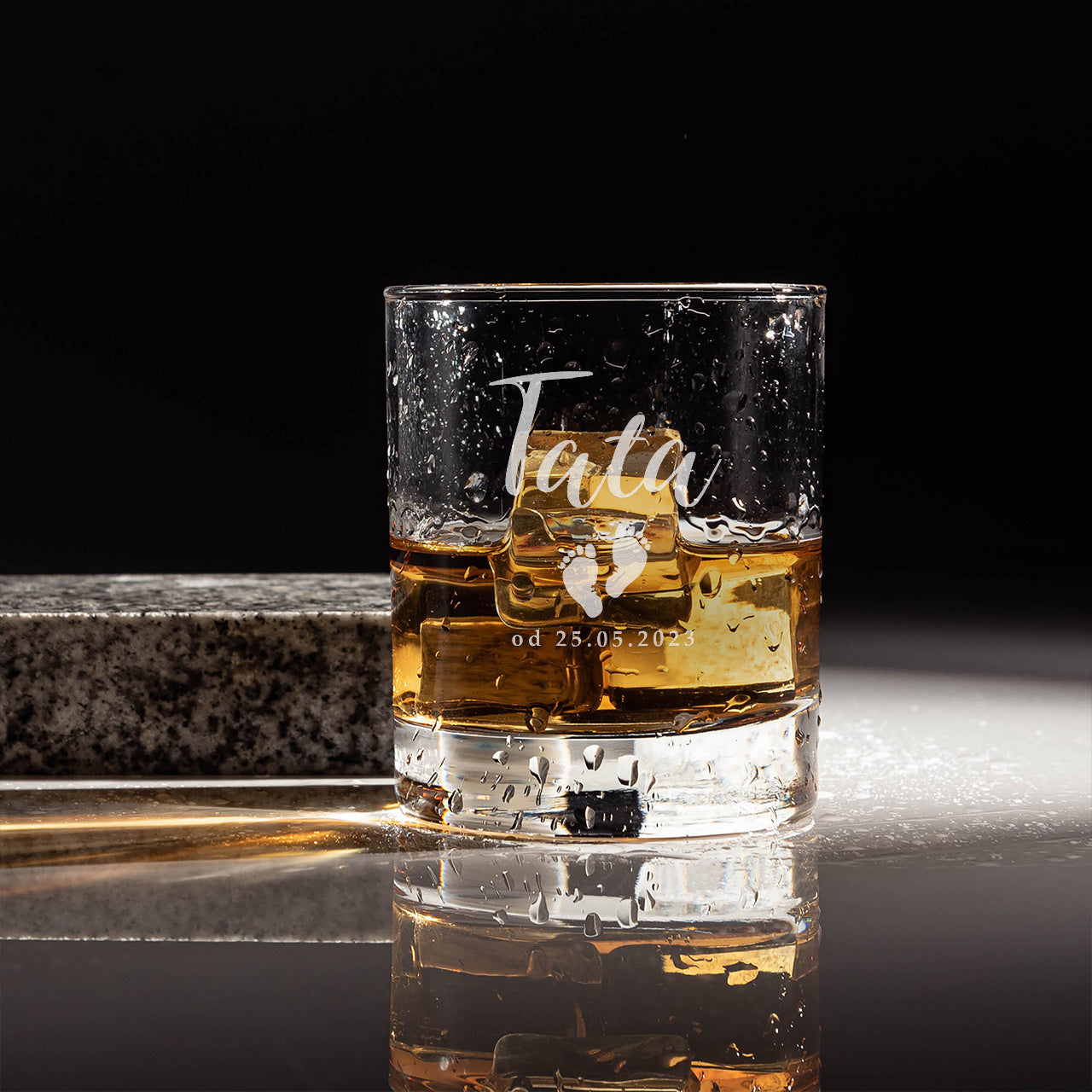 Grawerowana szklanka do whisky dla młodego taty