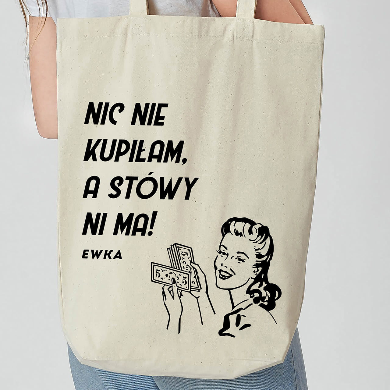Personalizowana torba dla zakupoholiczki prezent dla zakupoholiczki torba bawełniana z nadrukiem 