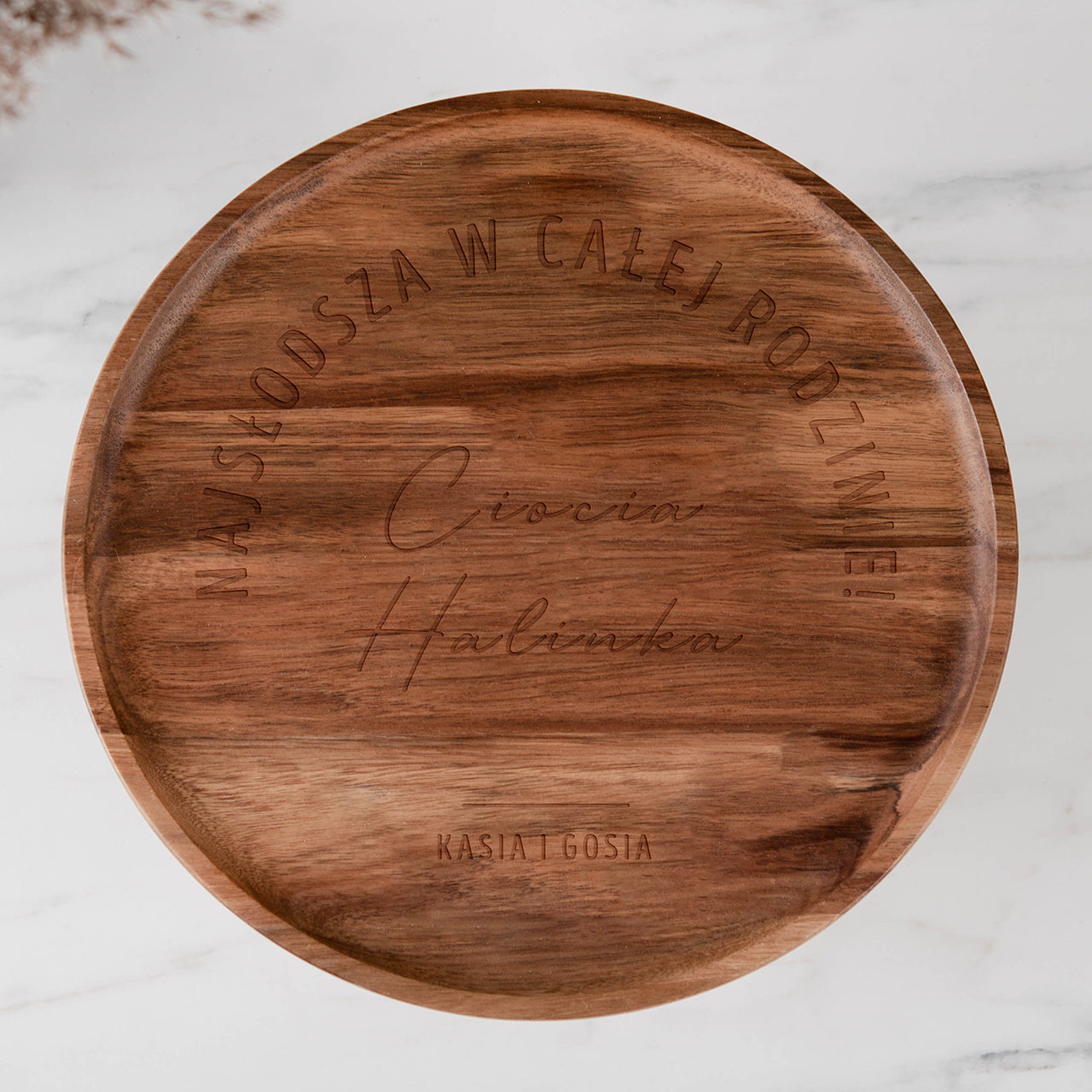 Patera na ciasto drewniana - prezent urodzinowy dla cioci
