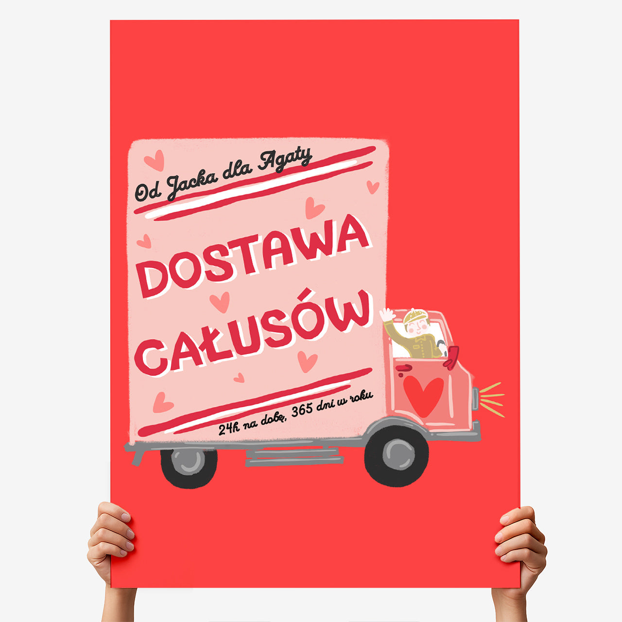 Duża kartka xxl na Walentynki - całusy