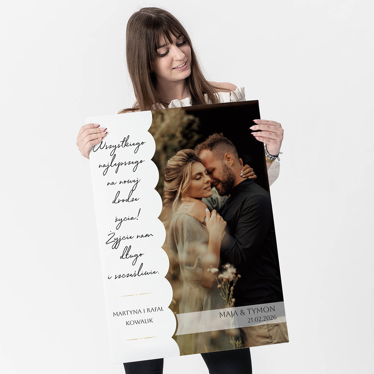 Personalizowana kartka ślubna ze zdjęciem A4
