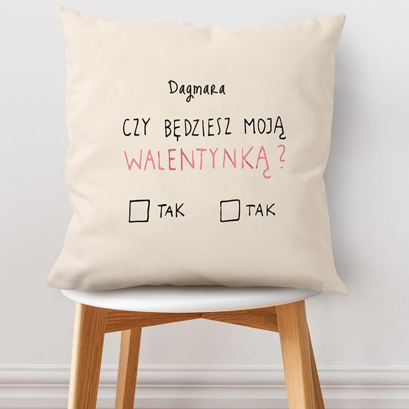 Poduszka dla niej na walentynki - ankieta poduszka na walentynki prezent dla niej na walentynki