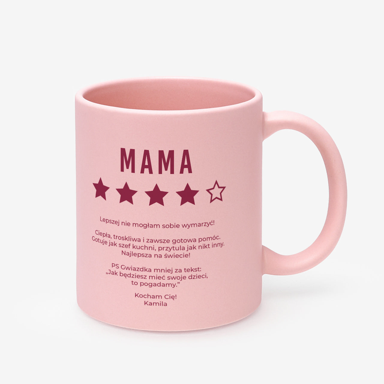 Różowy kubek dla mamy wyjątkowy prezent dla mamy na Dzień Mamy kubek personalizowany