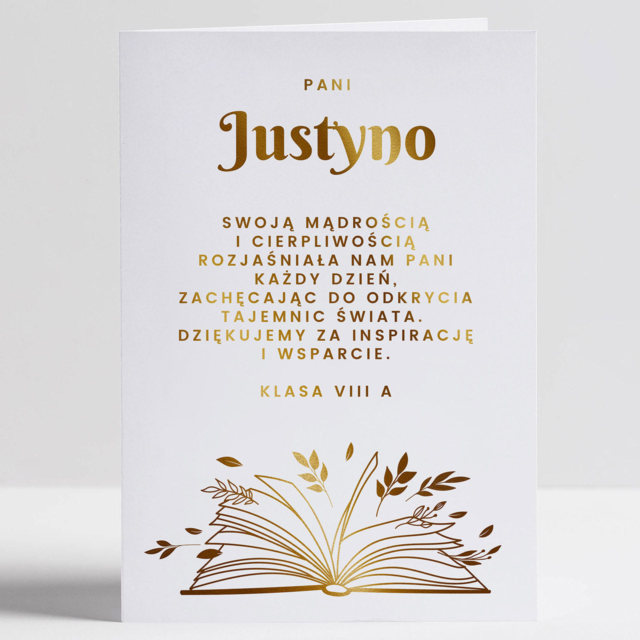 Kartka ze złoceniem na Dzień Nauczyciela
