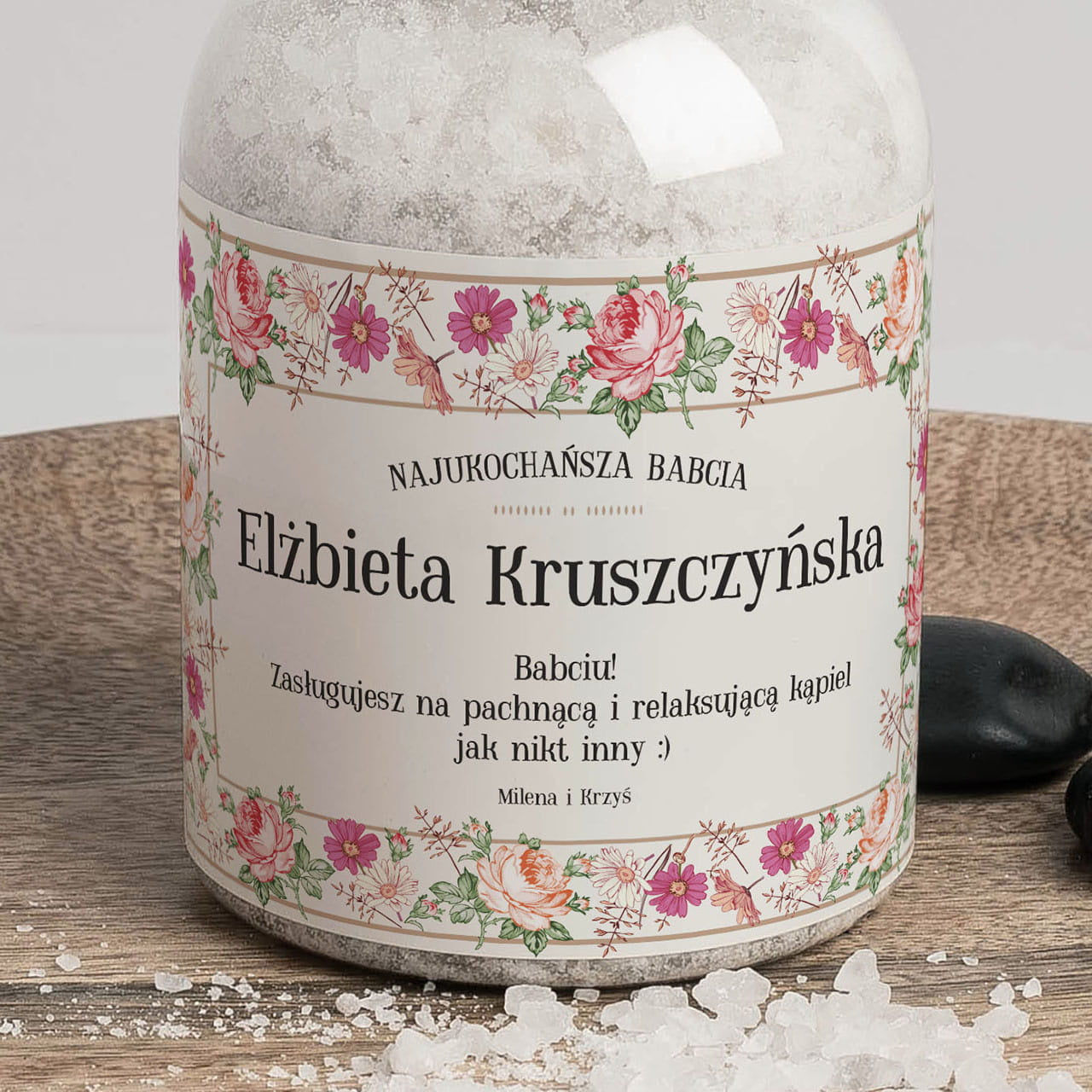 Personalizowana sól do kąpieli - upominek dla babci upominek na dzień babci sól kąpielowa gadżet dla babci