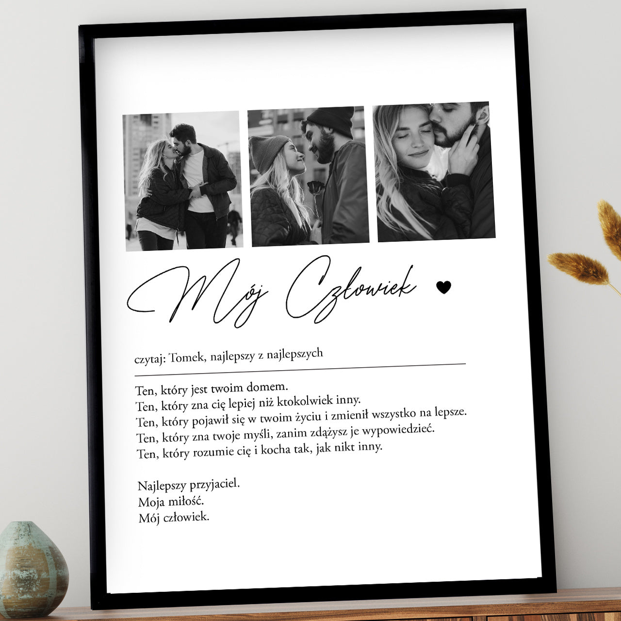 Plakat walentynkowy - Mój Człowiek - prezent dla ukochanego