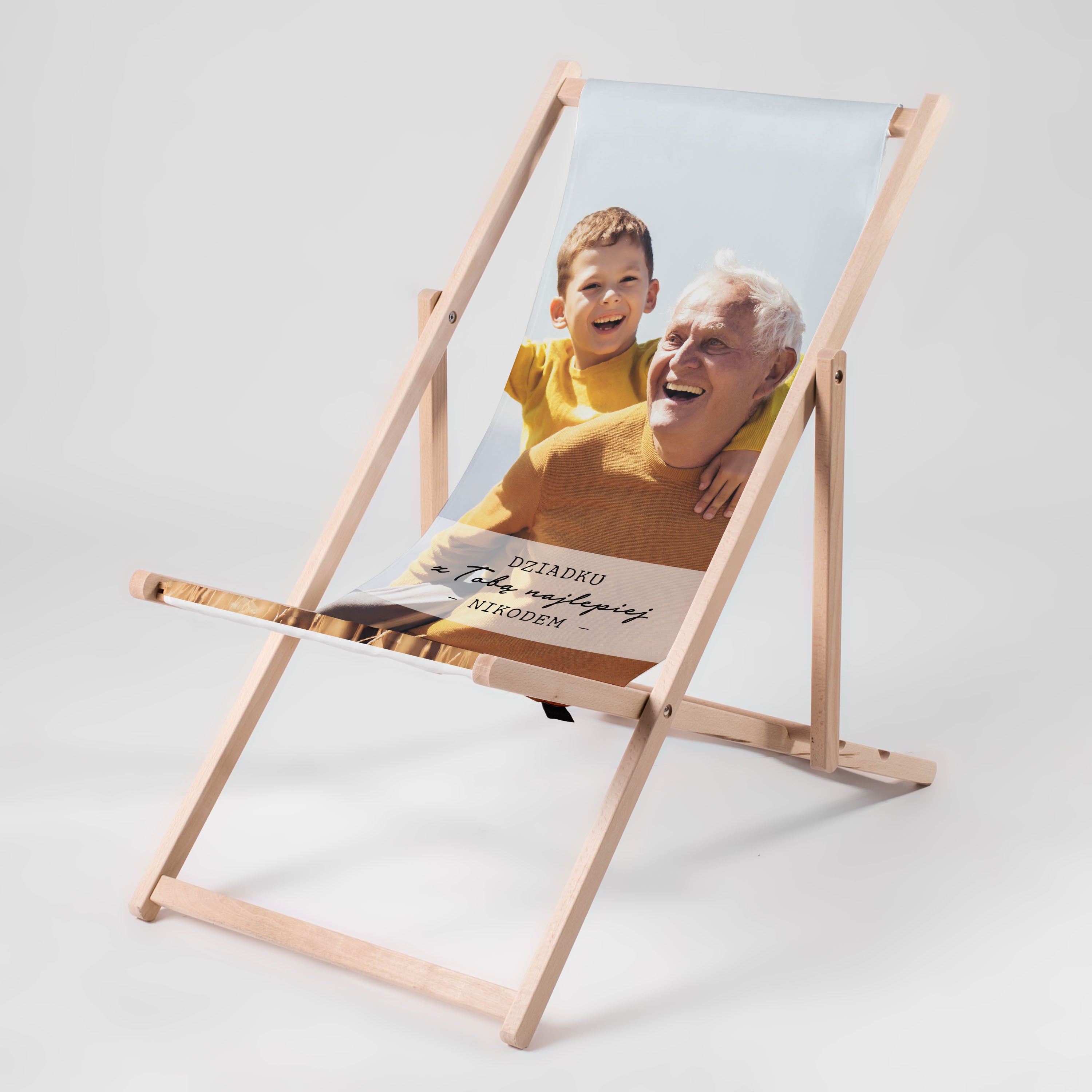 Leżak ze zdjęciem - Z Tobą Najlepiej - oryginalny prezent dla dziadka
